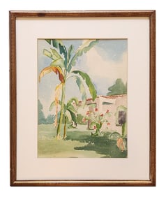 20th Century Landscape Watercolor Signed Harold Hilton