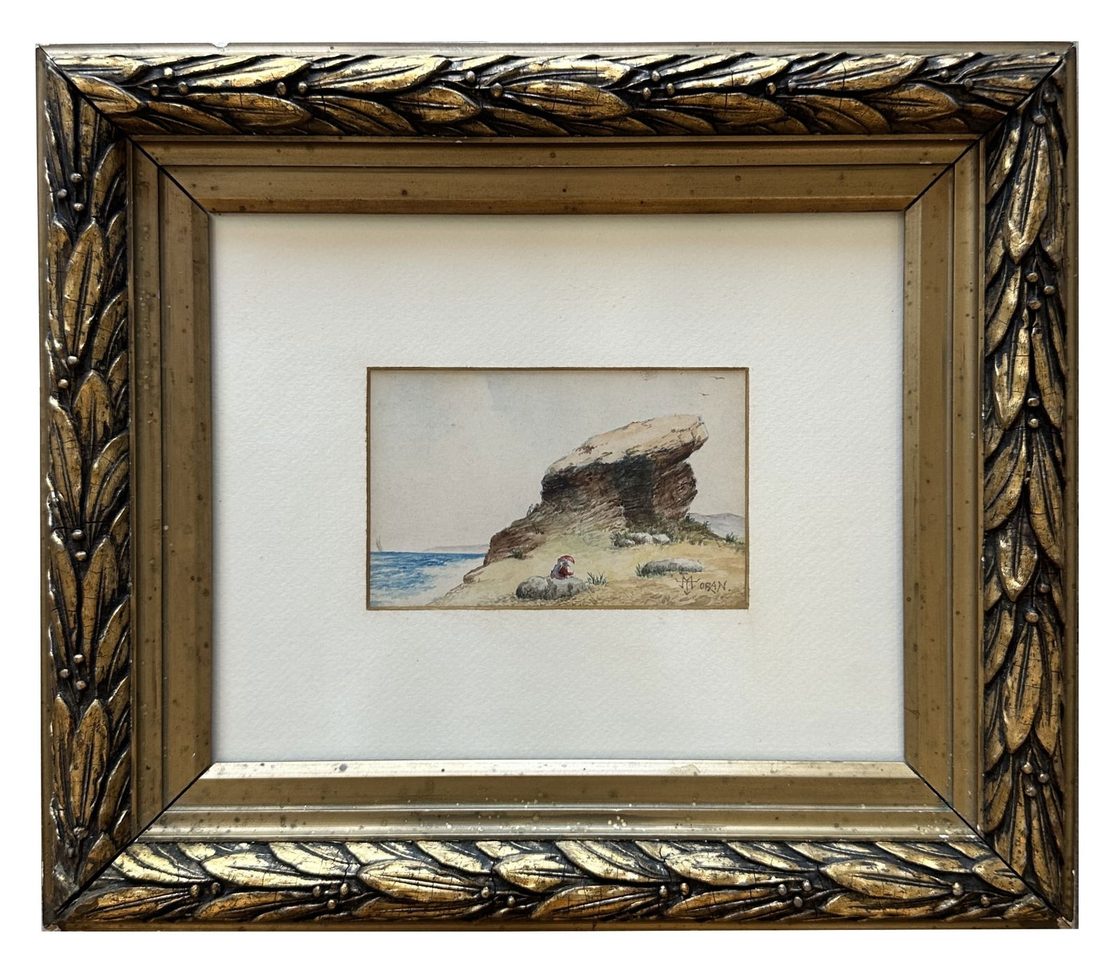 Thomas Moran (1837 - 1926) England: Thomas Moran (1837 - 1926) England Watercolor on Paper Measure 3"in H x 5"in W and 11 1/2"in H x 13 1/4"in W with frame Biography: Thomas Moran was born in Bolton, Lancashire, England in 1837, one of