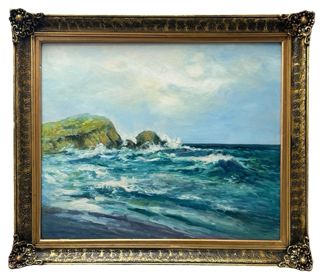 Jack Wilkinson Smith (1873 - 1949) American: Jack Wilkinson Smith (1873 - 1949) American Oil on Board Measure 23 1/2"in H x 29"in W and 29"in H x 34"in W x 2 1/2"in D with frame Biography: An impressionist painter of western landscapes