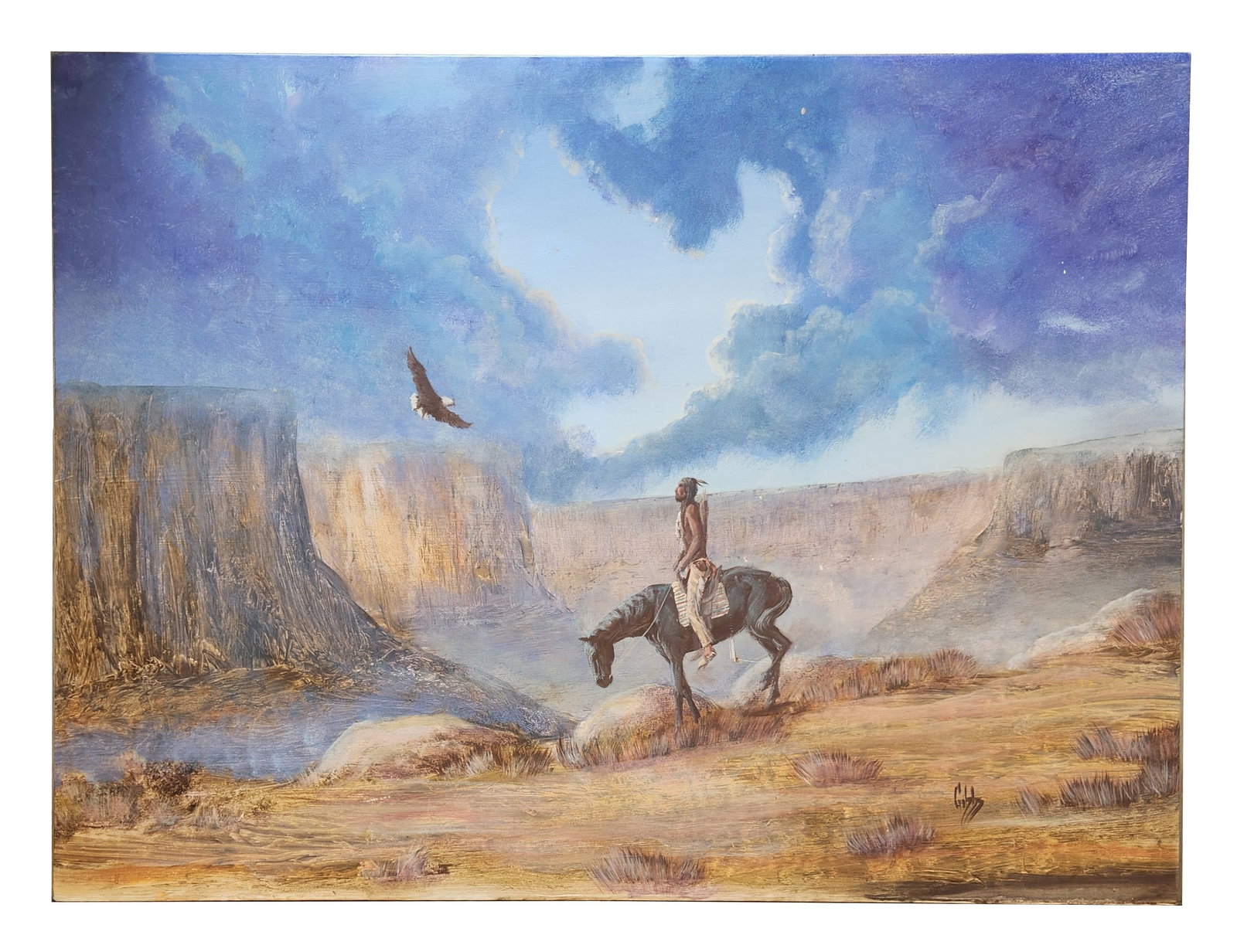 Joe D Gibbs (1948 - 1998) American: Joe D Gibbs (1948 - 1998) American Oil on Canvas Measure 36"in H x 48"in W. No Frame Know: An American painter who worked in the Florida Highwayman and Indian River School styles. His work depicted Fl