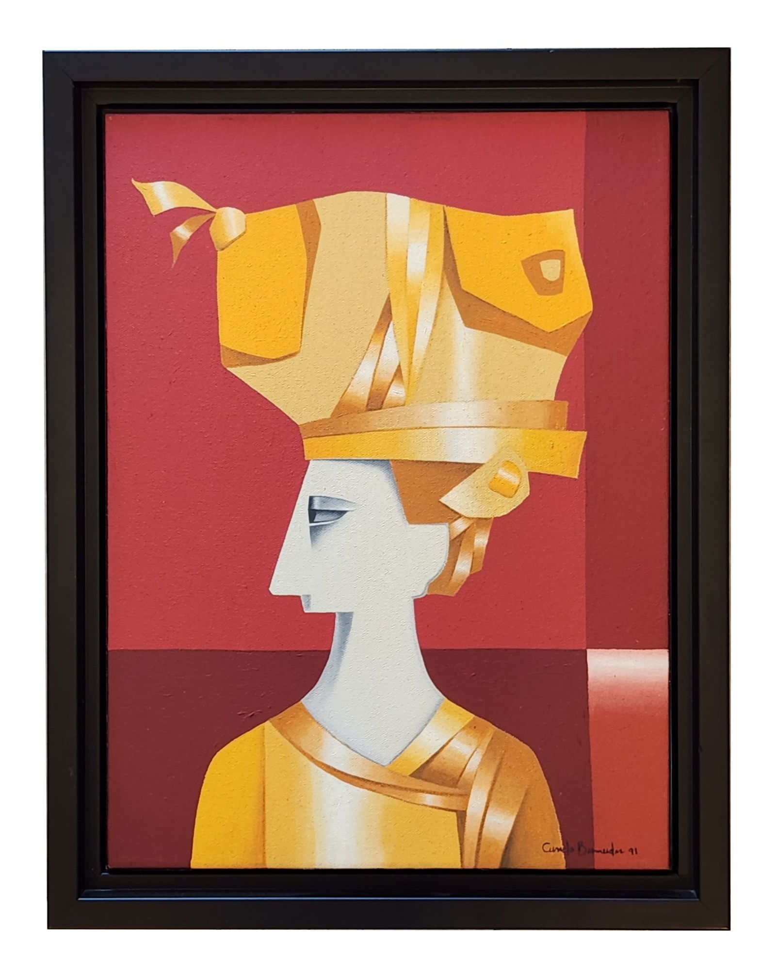 Cundo Bermudez (1914 - 2008) Cuban: Cuban Painting signed Cundo Bermudez Oil on Canvas It has certificate Measure 12 1/2"in H x 8 1/2"in W and 18 1/4"in H x 14 1/4"in W with frame Biography: Cundo was born in September, 1914. He began H