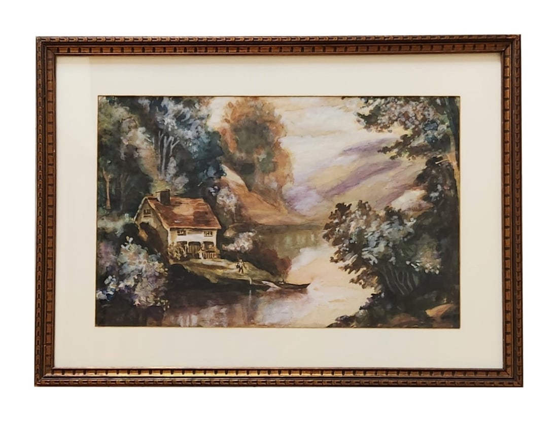 Jules Dupre (1811 - 1889) France: Jules Dupre (1811 - 1889) France Watercolor on Paper Measure 12 1/4"in H x 19"in W and 18 3/4"in H x 25 1/2"in W with frame Known for: Barbizon style landscape painting Biogrraphy: Jules Dupre was bor