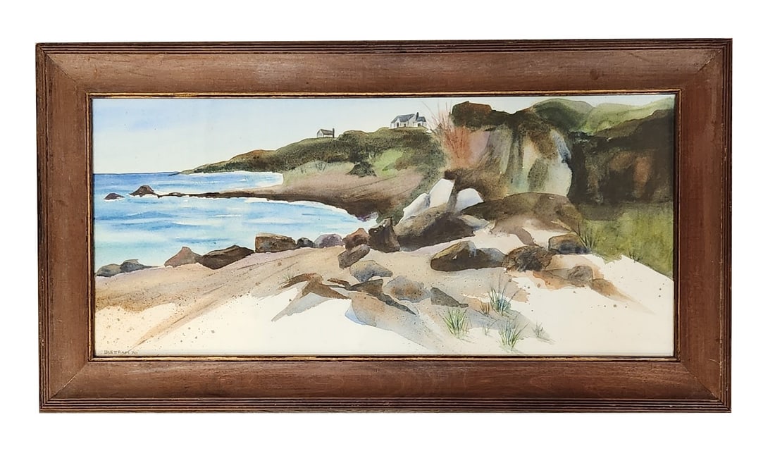 Emil James Bisttram (1895 - 1976) Hungary: Emil James Bisttram (1895 - 1976) Hungary Watercolor on Paper Measure 9 1/2"in H x 21 1/2"in W and 13 1/2"in H x 25 1/2"in W with frame Known for: Dynamic symmetry, non objective painting Name