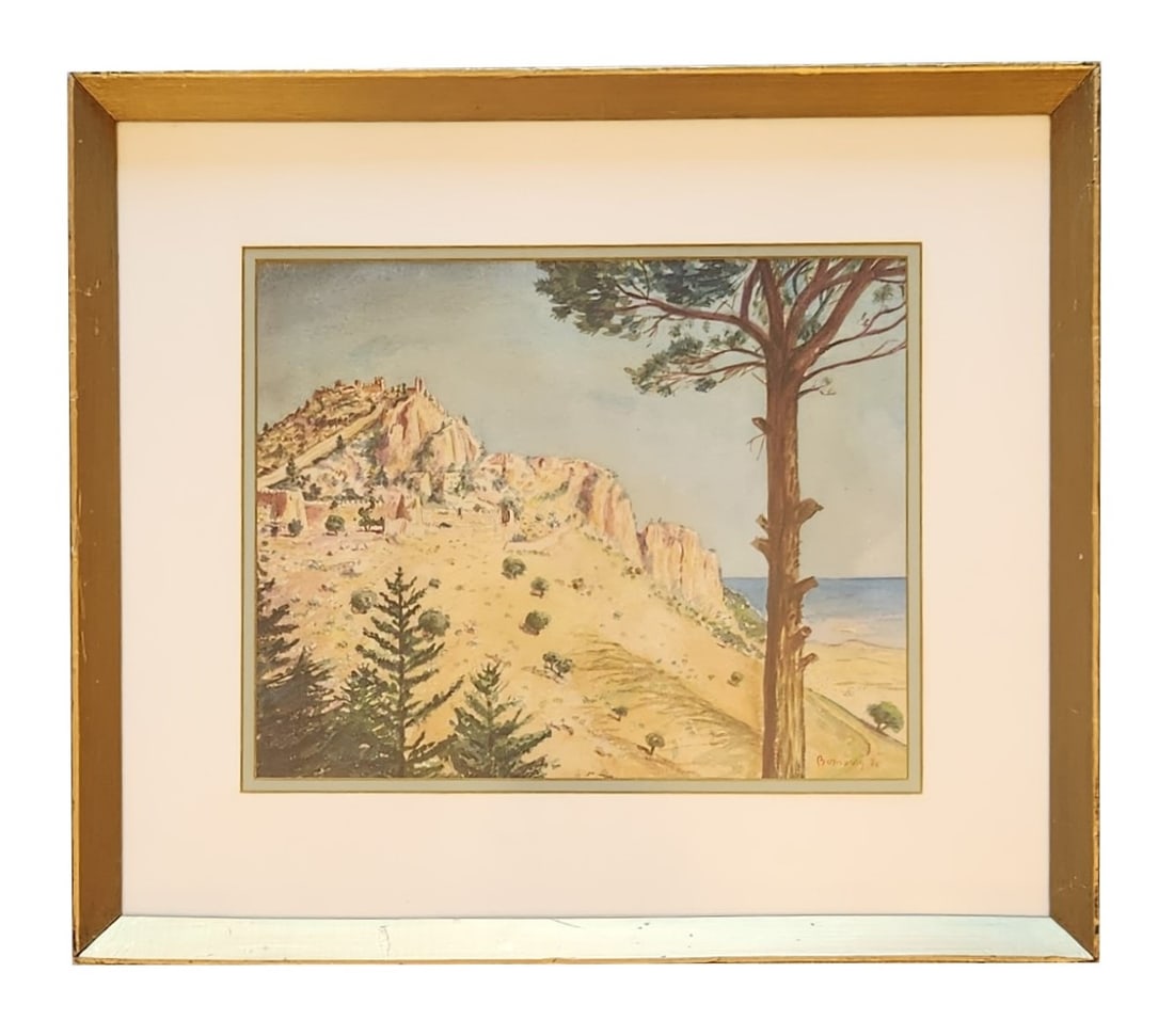 David Bomberg (1890 - 1957) England: David Bomberg (1890 - 1957) England Watercolor on Paper Measure 10 1/2"in H x 13 1/4"in W and 18"in H x 20 3/4"in W x 1 1/2"in D with frame Known for: Portrait and landscape painting Biography: Ha