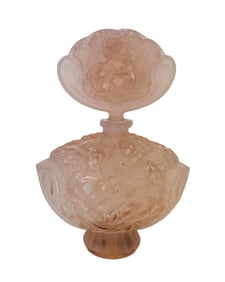Vintage Czech Art Glass Perfume Pink Bottle