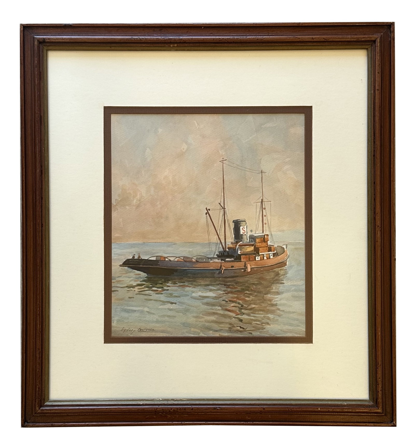 Sydney Mortimer Laurence (1865 - 1940) American: Sydney Mortimer Laurence (1865 - 1940) American Watercolor on Paper Measure 9 1/4"in H x 8"in W and 16 1/2"in H x 15 1/2"in W with frame Known for: Alaskan landscape painting-Indian figure Name varian