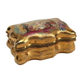 Gilt Finish Porcelain Box Signed Royal Vienna