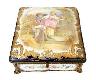 Antique 19th Century Large French Sevres Box
