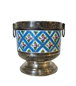 Possible 18th Century French Hand Painted Porcelain Sevres Cachepot
