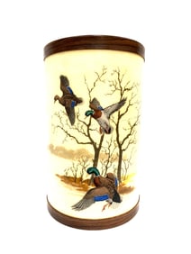 Bacova Guild Hand-Painted Toleware Bin Signed