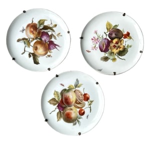 Set of Three Hand Painted KPM Fruits Plates