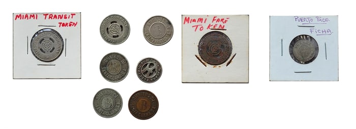 Lot of Miami and Puerto Rico Transit Tokens