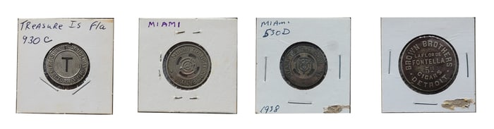Lott of Trip, Transit Tokens and 5 Cent Cigars Merchant Token