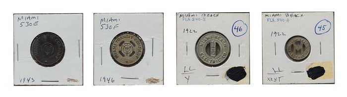 Lot of 4 Miami Transit Tokens