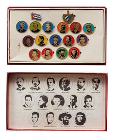 Celebrity Personality Cuba Revolution Fidel Castro Che Guevara Pin Badge Bronze