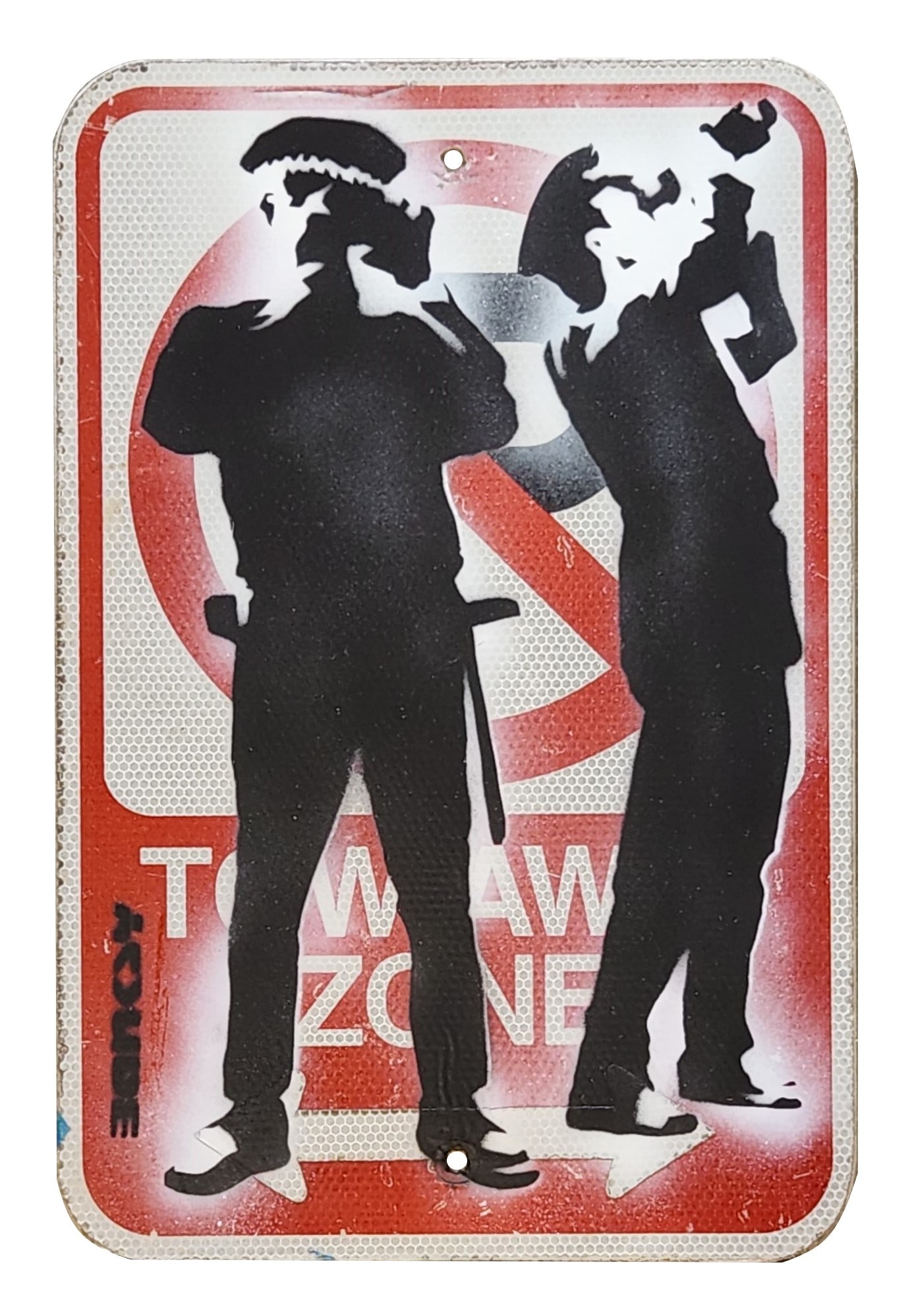 Banksy (Born 1974) England: Banksy (Born 1974) England Title: Title: Avon and Somerset Constabulary Spray Paint on Metal Known for: Graffiti art with political themes Biography: A prolific British graffiti artist, poli