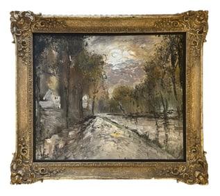 Second Half 20th Century Impressionism Landscape Signed Painting