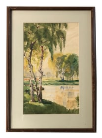 Mid Century Summer Landscape Painting