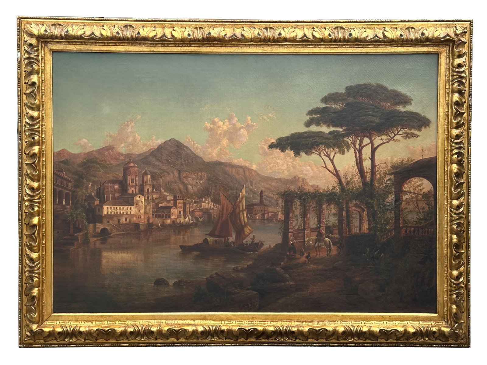 After Henry Jaeckel (c. 1824 - 1876) German: After Henry Jaeckel (c. 1824 - 1876) German Oil on Canvas Measure 35 1/4"in H x 51 3/4"in W and 43 3/4"in H x 60"in W with frame Known for: Painting Name variants: Henry Jackel, Hein