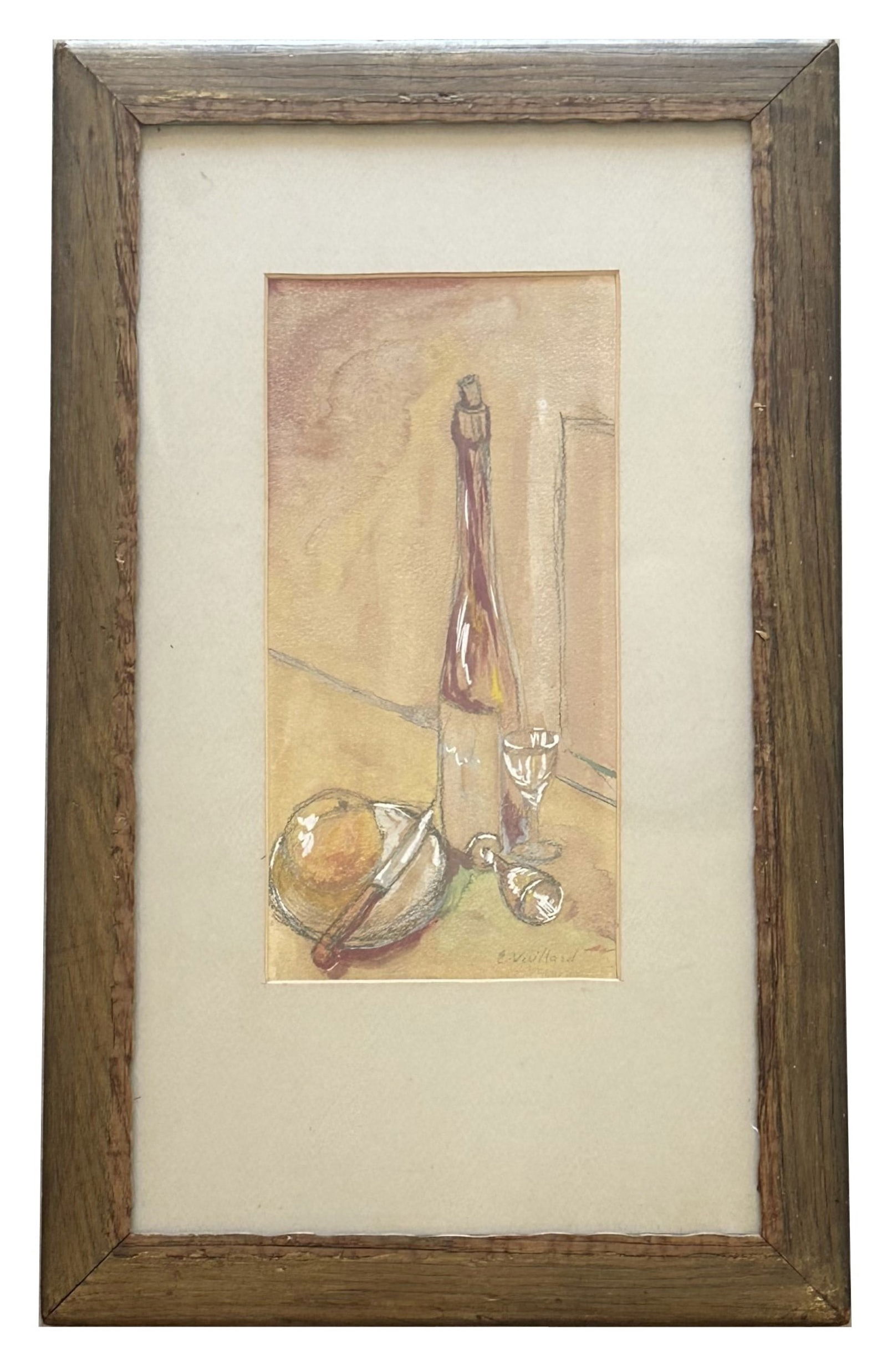 Edouard (Jean-Edouard) Vuillard (1868 - 1940) France: Edouard (Jean-Edouard) Vuillard (1868 - 1940) France Mixed Media on Paper Measure 11 1/4"in H x 5 3/4"in W and 20 3/4"in H x 12 3/4"in W with frame Known for: Interior, landscape, figure, portrait and