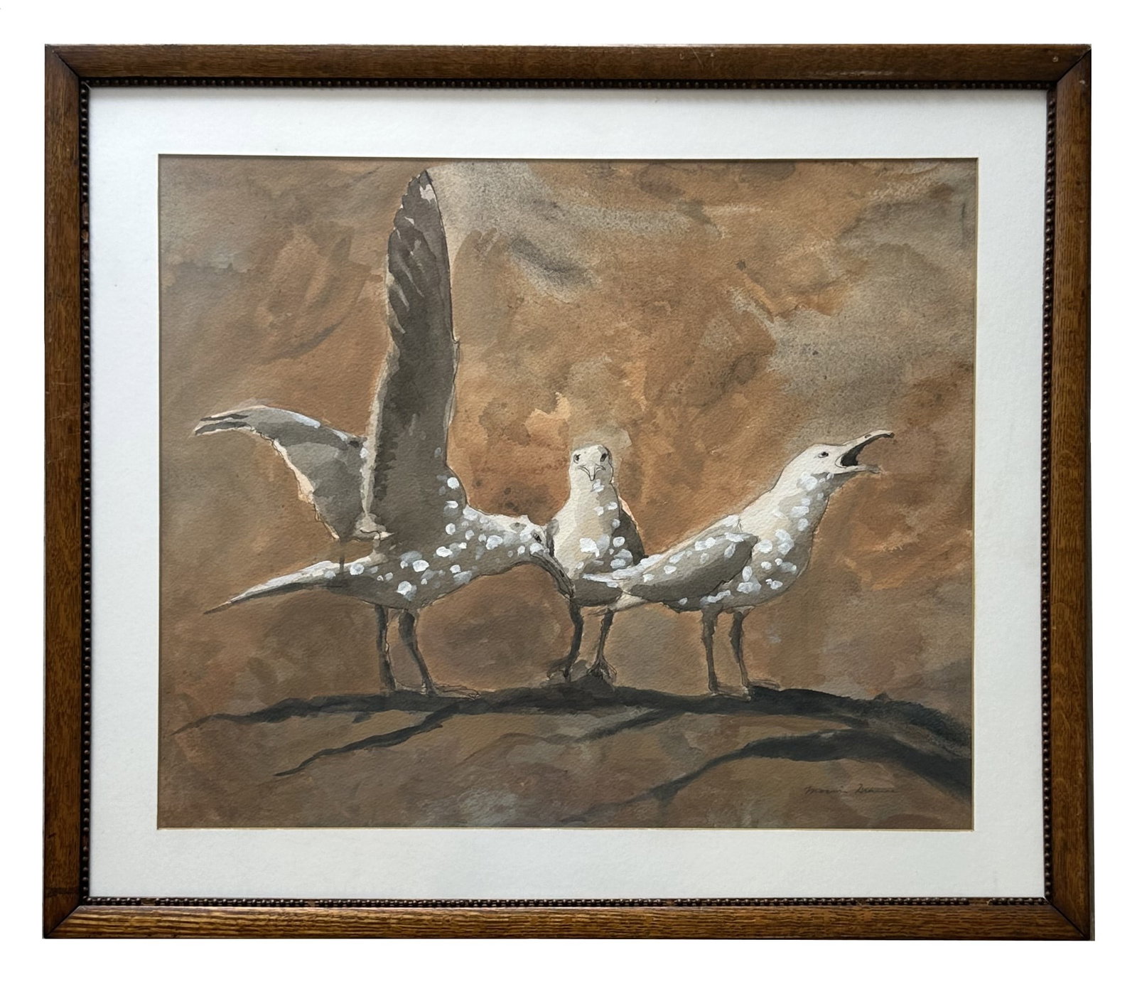 Morris Cole Graves (1910 - 2001) American: Morris Cole Graves (1910 - 2001) American Watercolor on Paper Measure 15 1/2"in H x 19"in W and 20 1/2"in H x 24"in W with frame Known for: Abstract, symbolic painting-birds, still life, insects an