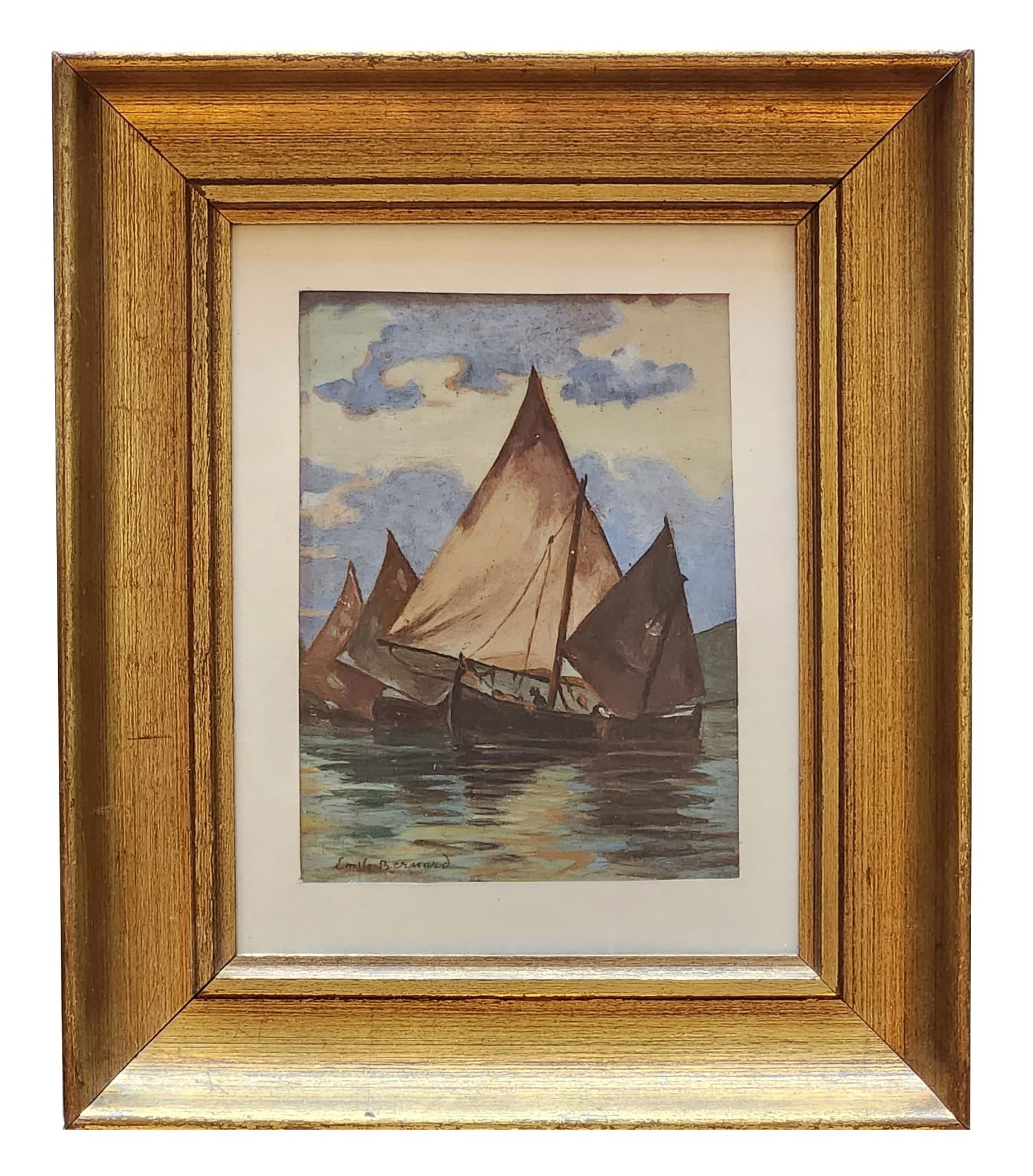 Emile Bernard (1868 - 1941) France: Emile Bernard (1868 - 1941) France Oil on Wood Measure 6 3/4"in H x 5"in W and 12 1/2 x 10 1/2"in W x 2"in D framed Known for: Painter-synthetist Biography: Emile Bernard was born in Lille, France in