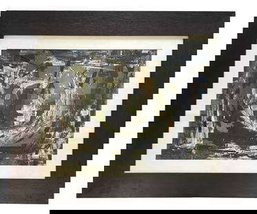 John Harrison Levee (1924 - 2017) American: John Harrison Levee (1924 - 2017) American Gouache on Board Measure 17 1/2"in H x 23"in W and 28 3/4"in H x 35"in W framed Known for: Abstraction, collage, graphics, water painting Name variants: Jo
