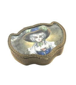 Antique Hand Painted Bronze Box