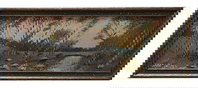 Vintage Oil Landscape by Sara Crispen