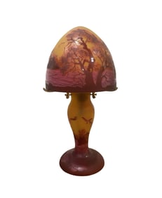 French Cameo Art Glass Lamp Galle Style