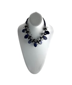 Silver, Lapiz Lazuli, Pearl and Quartz Necklace
