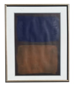 20th Century Untitled Umber, Blue, Umber, Brown Abstract Painting