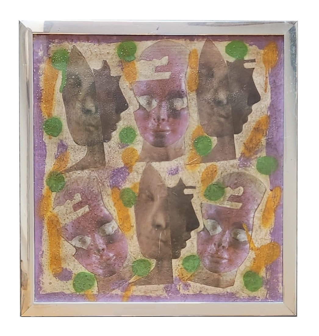 Ion Barladeanu (Born 1946) Romania: Ion Barladeanu (Born 1946) Romania Collage on Paper Measure 19 1/2"in H x 18 1/4"in W and 21 1/2"in H x 20 1/2"in W with frame Known for: Social commentary assemblage, filmmaking Biography: The makesh