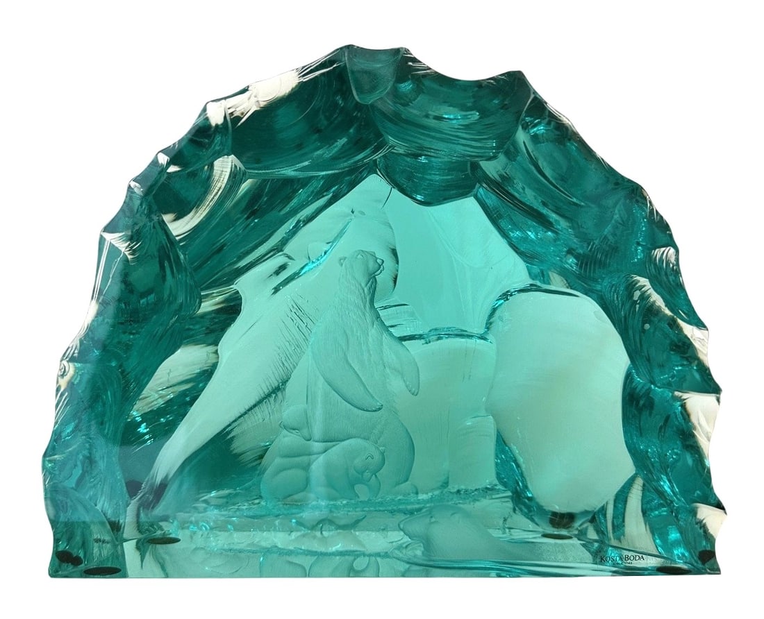 Kosta Boda Ice Block  Polar Bear Sculpture by Vicke Lindstrand