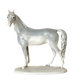 Metzler & Ortloff Kunstporzellan German Porcelain White Horse Figure