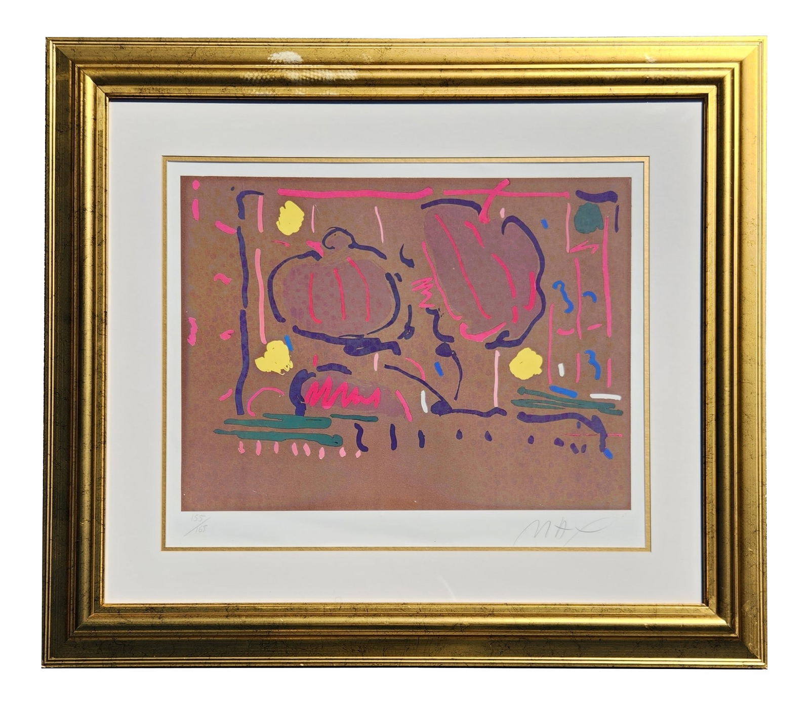 Peter Max Finkelstein (1937 - 2023) Germany: Peter Max Finkelstein (1937 - 2023) Germany Numbered and Hand Signed Lithigraph 155/165 Measure 20"in H x 24 1/2"in W and 33"in H x 37 1/2"in W framed Title: Earth Flowers Known for: Illustrations-spo