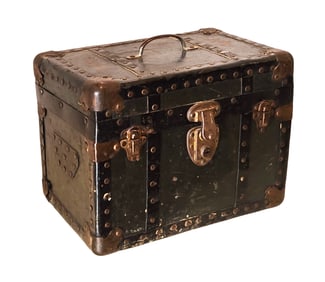 Vintage Antique Small Steamer Travel Trunk Chest
