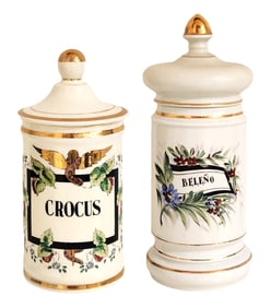 Antique French Glazed Porcelain Apothecary/Pharmacy Jar