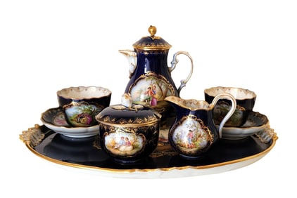 Late 19th or early 20th Century Meissen Coffee Set for 2 Persons