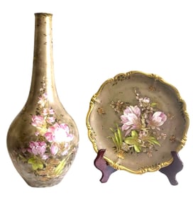 Vintage Rosenthal Walter Mutze Traumland Dreamland Porcelain Vase and Plate