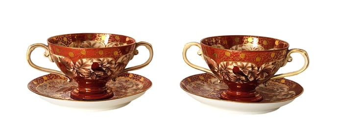 Antique C F Boseck & Co Japanese Style Gilded Set of Teacup