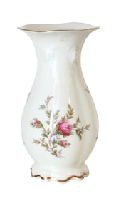 Rosenthal, Germany. "Sanssouci", Cream-Colored Vase Decorated with Flowers