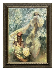 Madonna of the Lilies Print by Alphonse Mucha