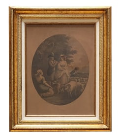 The Evening by William Osborne Hamilton Mid 19th Century Print