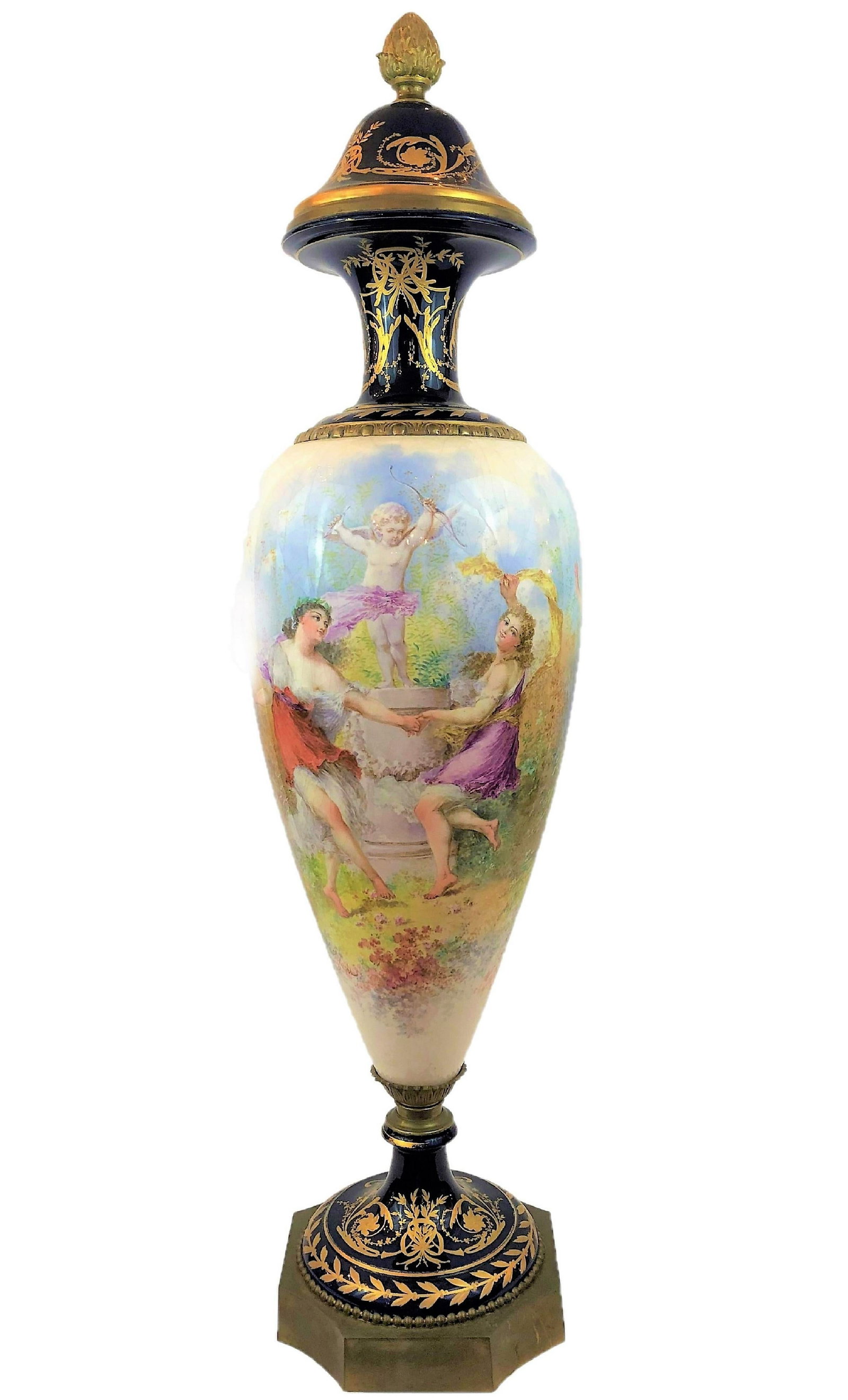 Antique French Sevres of the 19th Century: Antique French Sevres of the 19th Century Measure 40"in H