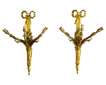 Pair of Antique French Louis XVI Omolu Bronze Wall Sconce (1 of 7)