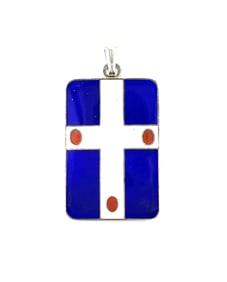 Vintage Silver Pendant Enamel Cross