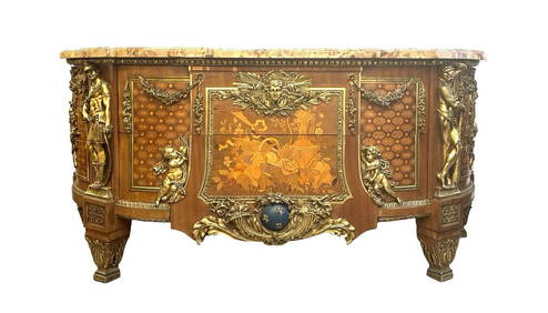 French Louis XVI-Style Commode after Jean-Henri Riesener (1 of 13)