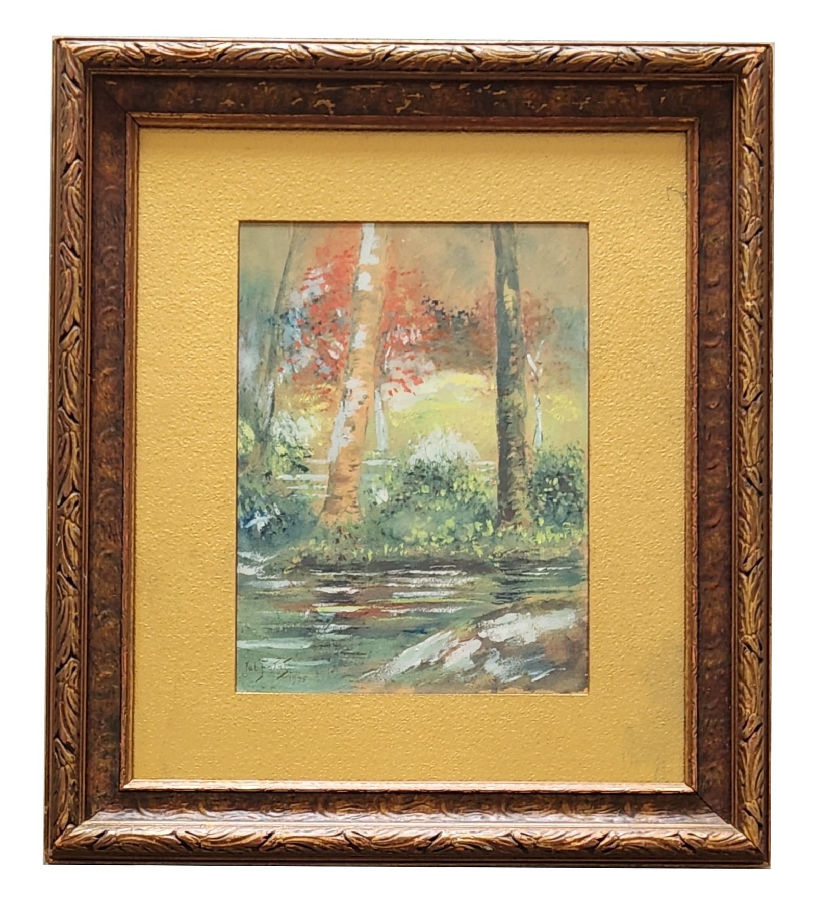 Julian Falat (1853 - 1929) Poland: Julian Falat (1853 - 1929) Poland Mixed Media on Paper Measure 11 1/2"in H x 8 1/2"in W and 20"in H x 17 1/2"in W with frame Biography: Falat first studied under Wladyslaw Luszczkiewicz at the Krakow 