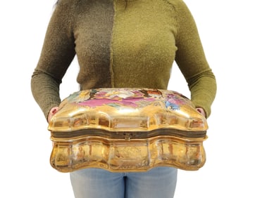 Gilt Finish Porcelain Box Signed Royal Vienna